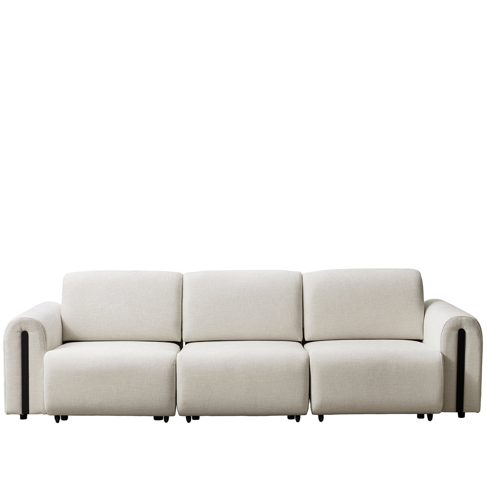 Modern mixed weave fabric electional sectional 3 seater sofa bed plaina in white background.
