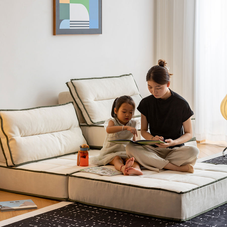 Scandinavian cat scratch resistant fabric modular 1 seater sofa tiered primary product view.