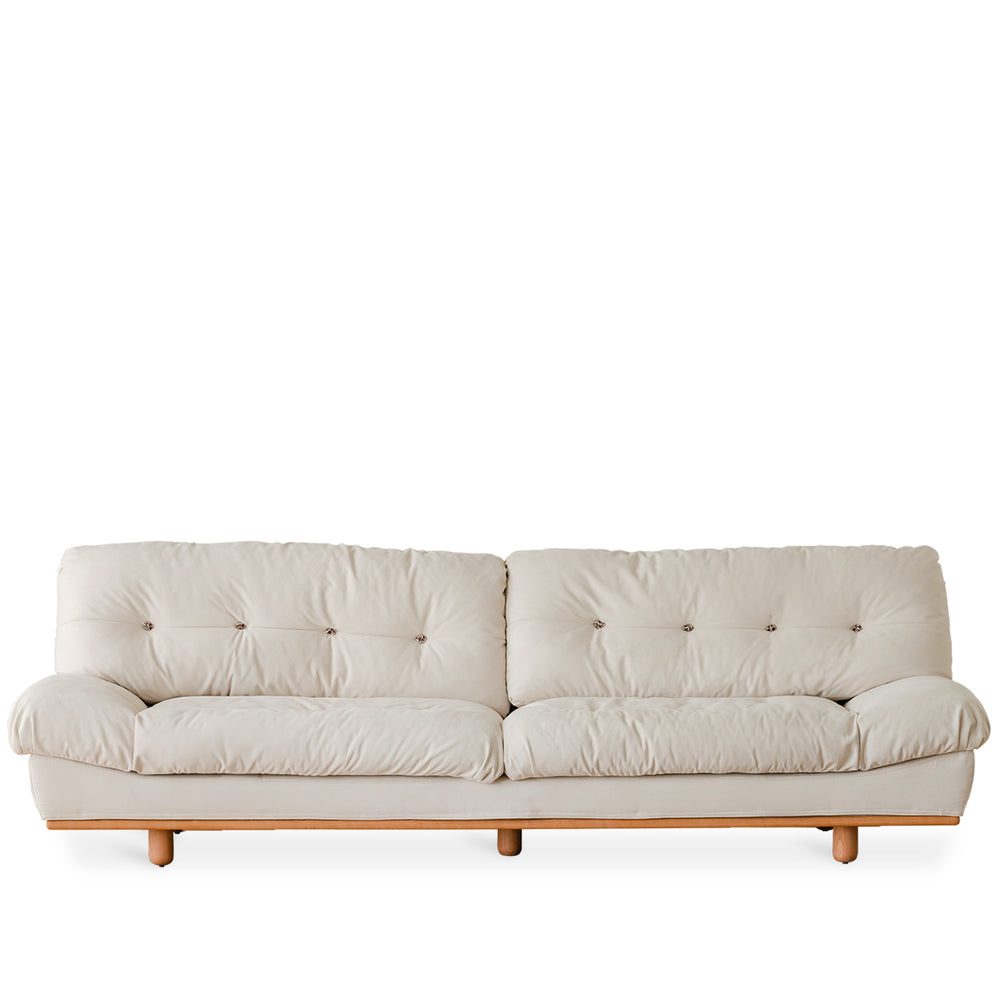 Scandinavian cat scratch resistant fabric 4 seater sofa nimbus in white background.