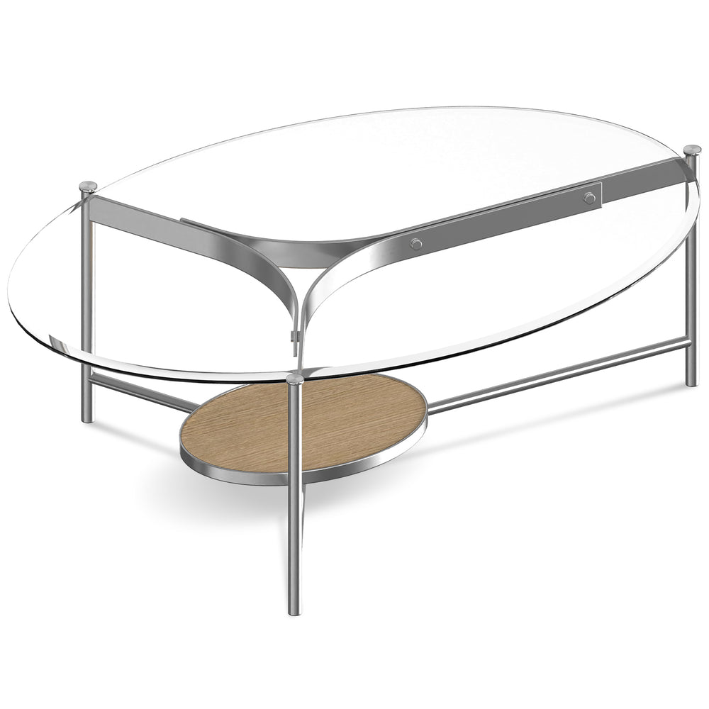 Minimalist tempered glass coffee table iceland in white background.