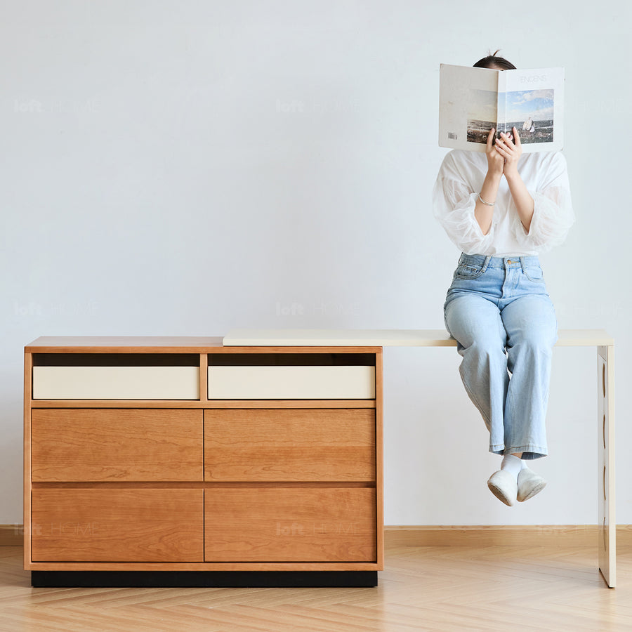 Scandinavian cherry wood dressing table timeless primary product view.
