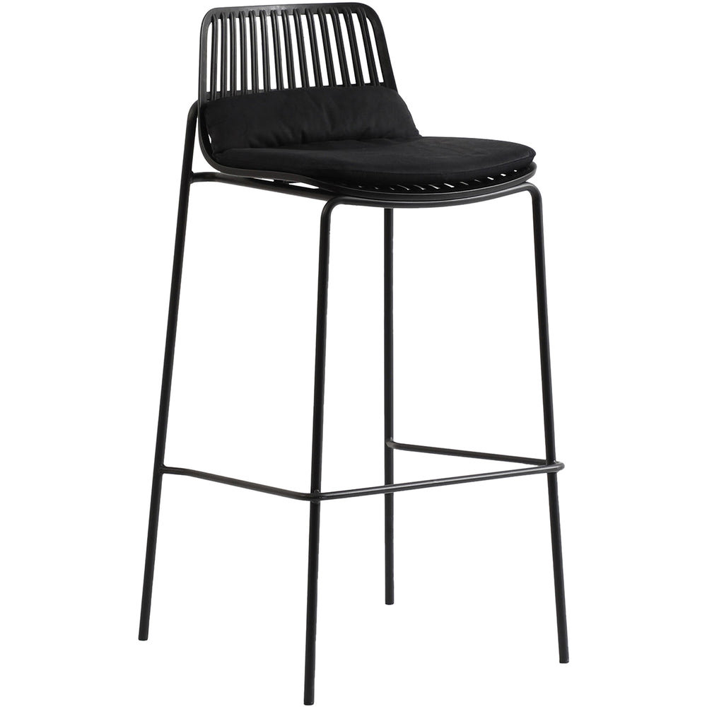 Contemporary plastic bar chair scones in white background.