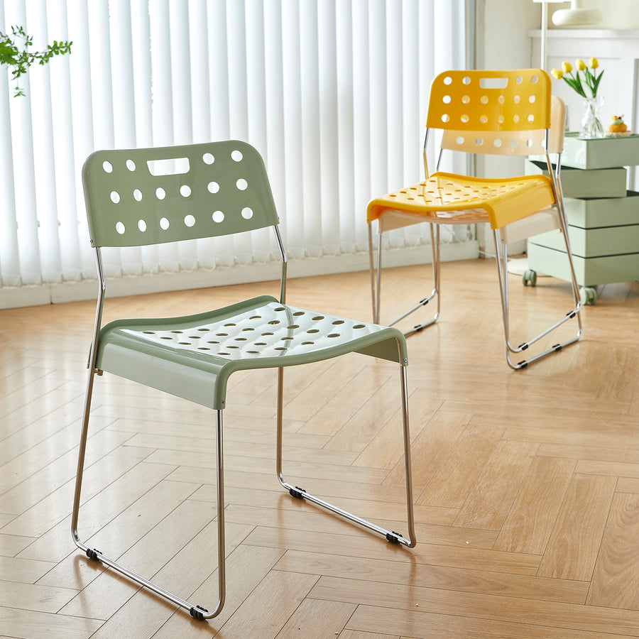 Contemporary plastic dining chair omkstak primary product view.