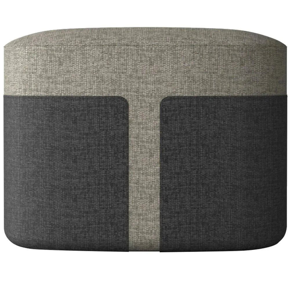 Modern fabric ottoman bag m in white background.