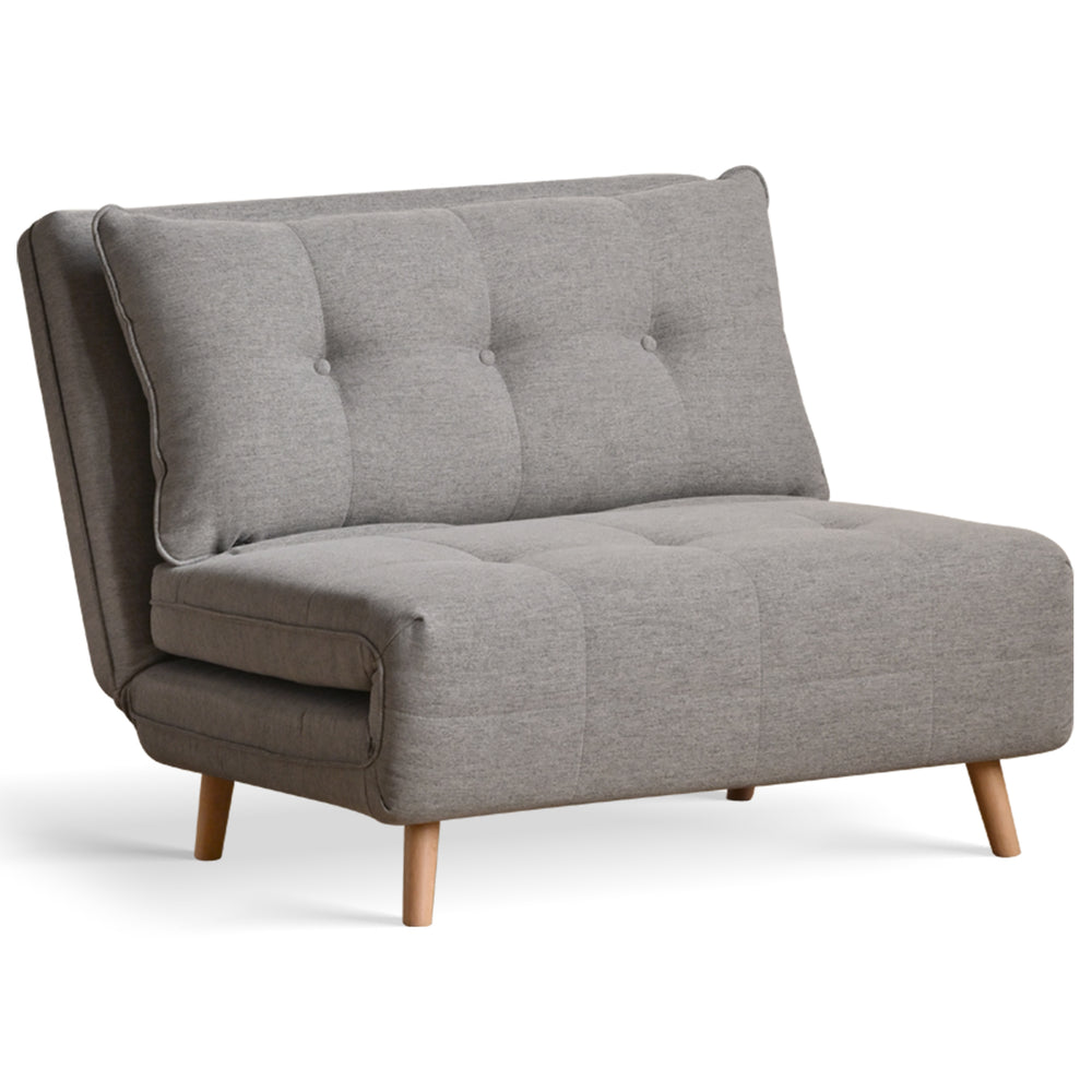 Modern mixed weave fabric 1 seater sofa bed aero in white background.