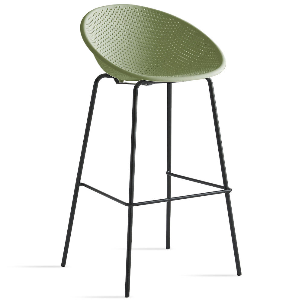Contemporary plastic bar chair europa in white background.