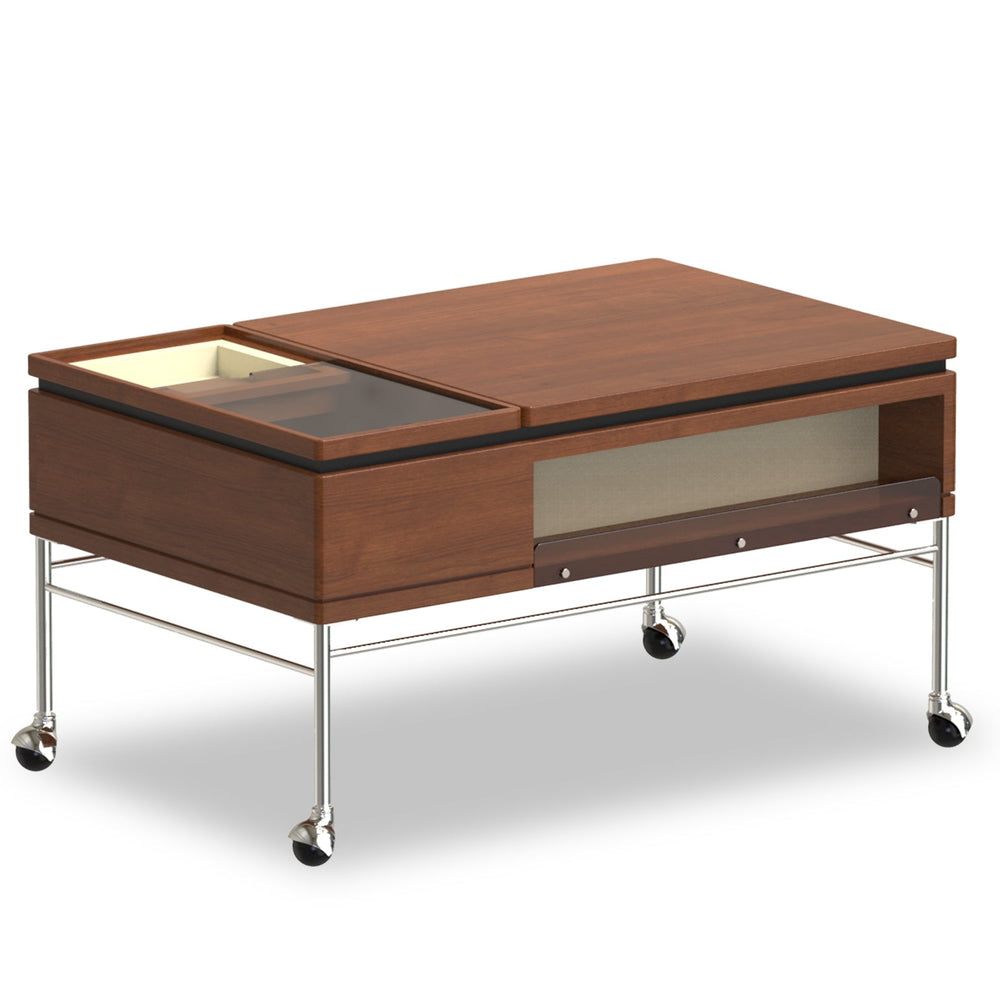 Vintage boxwood coffee table pinecone in white background.