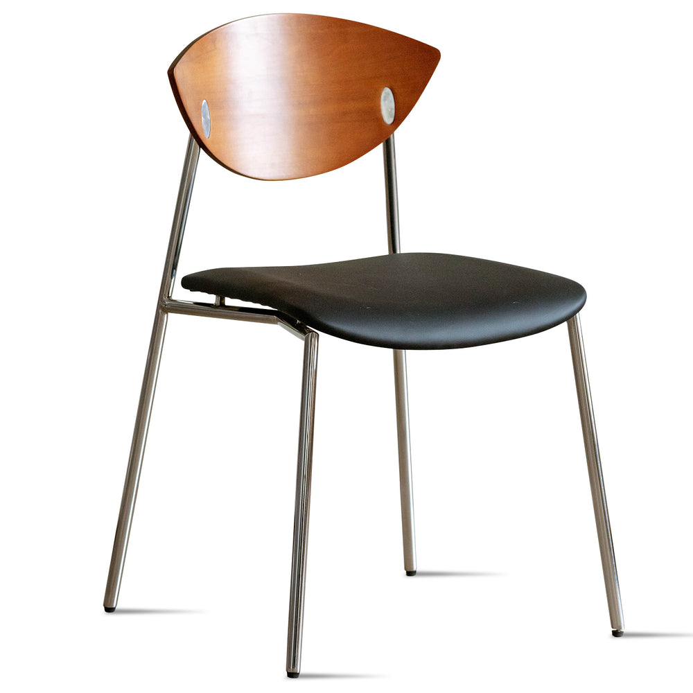 Vintage boxwood microfiber leather dining chair bird in white background.