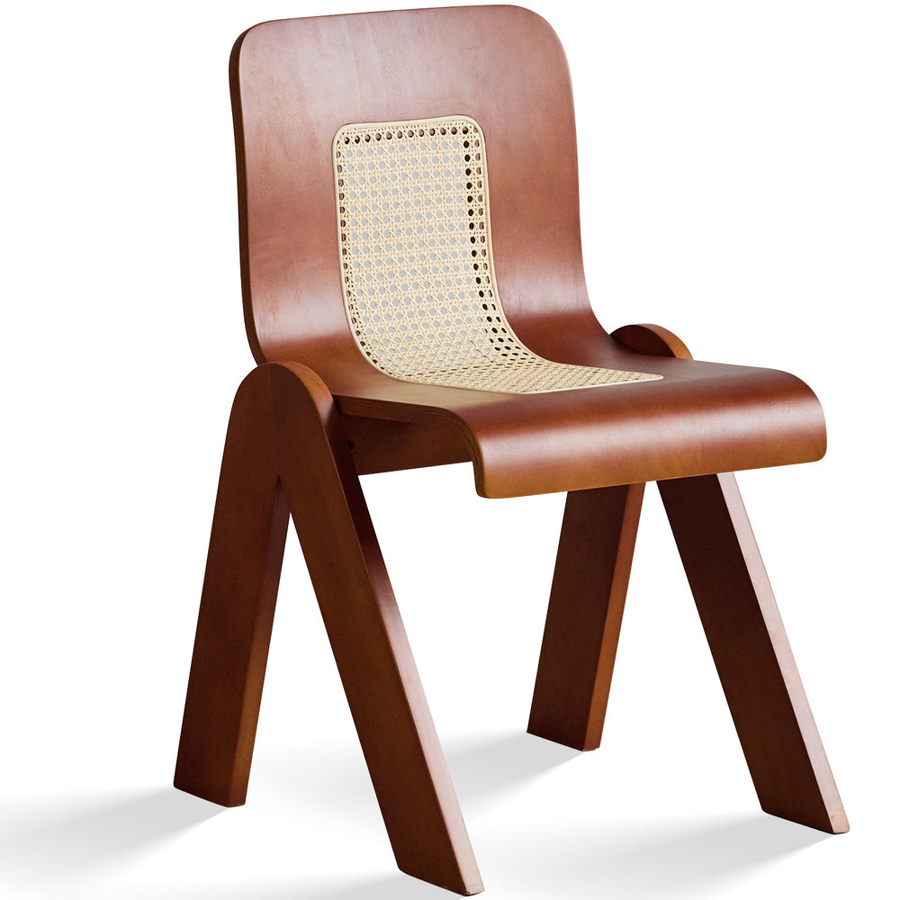 Vintage boxwood rattan dining chair fanko in white background.