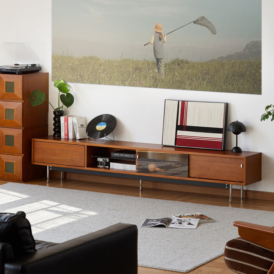 Vintage boxwood tv console bach primary product view.