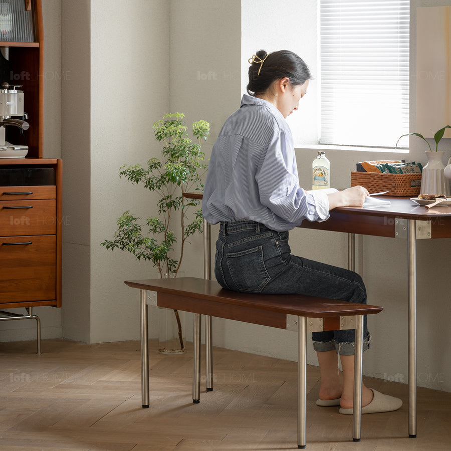 Vintage boxwood sintered dining bench season primary product view.